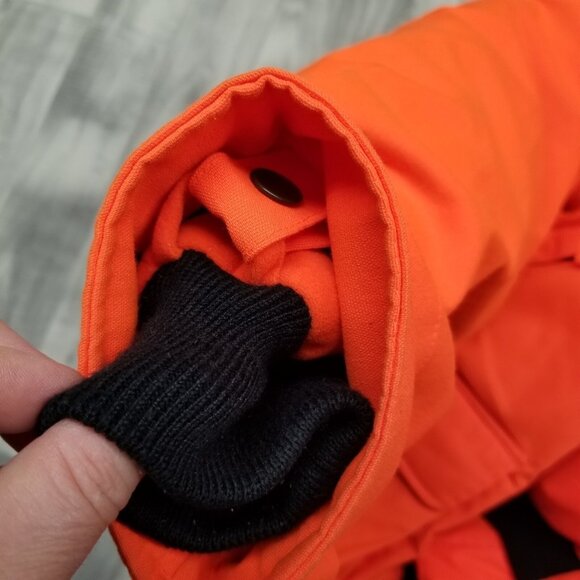 ✅Mount'n Prairie Hooded Hunting 3/1 Jacket W/Zip Out Liner Orange Mens M *STAIN - Picture 9 of 14